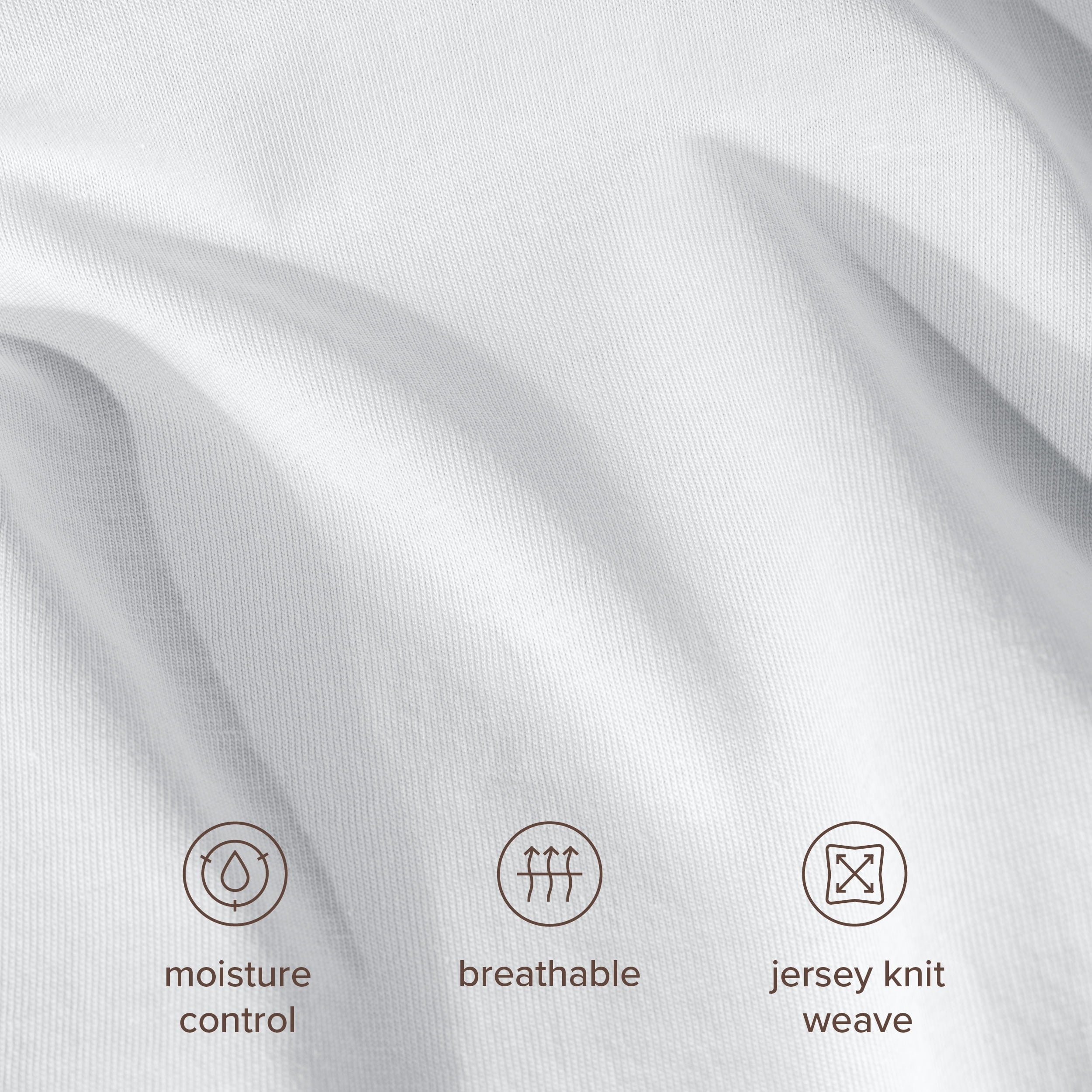 Bare Home Organic Jersey Sheet Set - 100% Organic Cotton - Deep Pocket - 4 Piece - Queen, White
