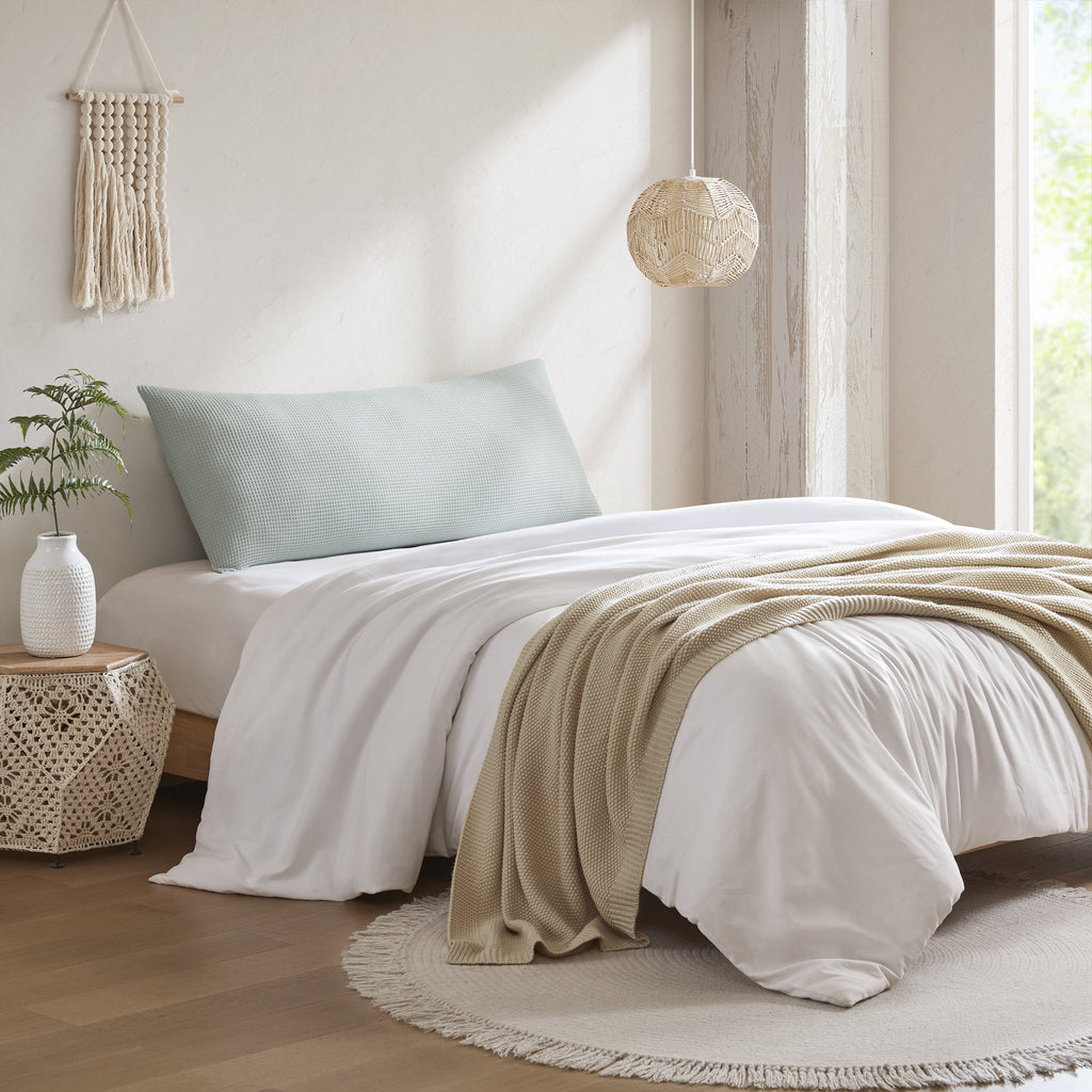 Mainstays Body Pillowcase – Waffle Weave – Light Green – 20"x52" – 1 Pack