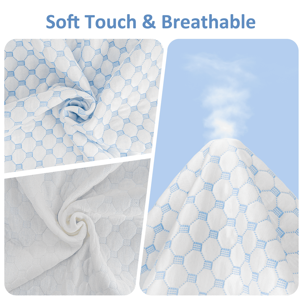 Cooling Bed Pillows Standard Size Set of 2, Shredded Memory Foam Pillows Adjustable Cool Pillow for Side Back Stomach Sleepers Luxury Gel Pillows with Washable Removable Cover