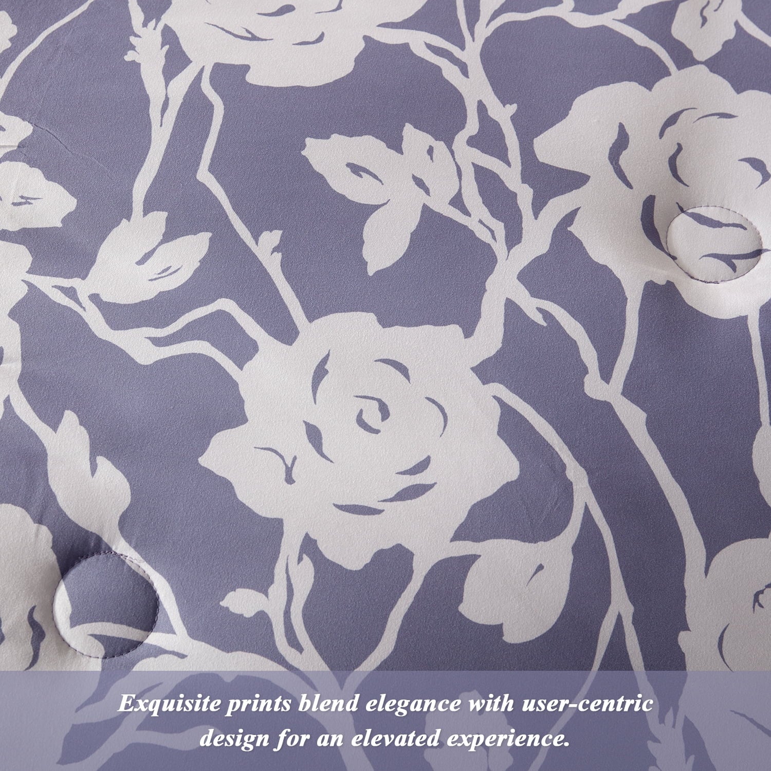 Bedtreat Twin Comforter Sets,5-Pieces Reversible Bedding Sets,Bed in a Bag with Comforter,Flat Sheet and Fitted Sheet,Pillowcase & Sham,Shangri-La,Lavender Icing