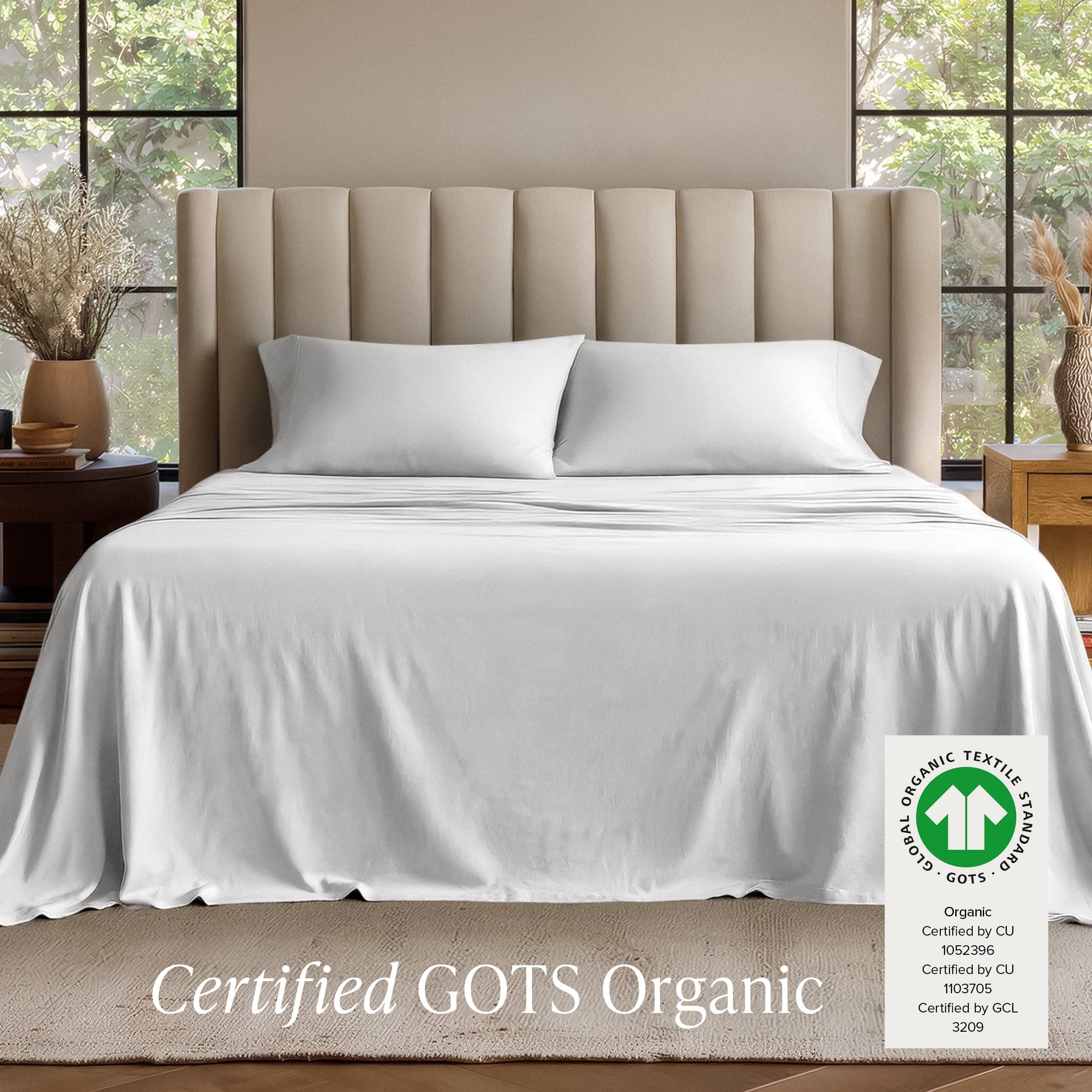 Bare Home Organic Jersey Sheet Set - 100% Organic Cotton - Deep Pocket - 4 Piece - Queen, White
