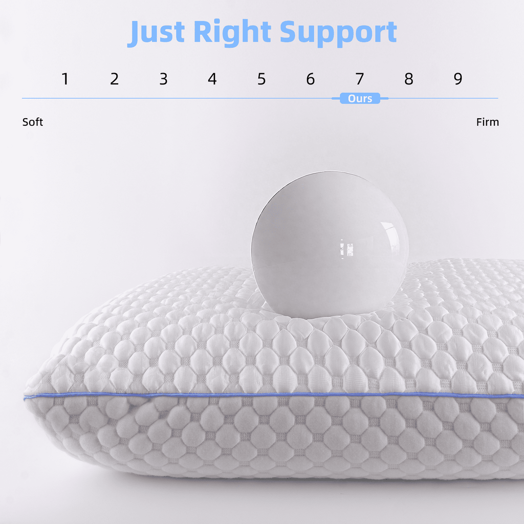 COOKEY Cooling Gel Memory Foam Pillow for Sleeping, Firm Bed Pillow with Washable Cover, for Side, Back and Stomach Sleepers,Standard Size 16" x 24"