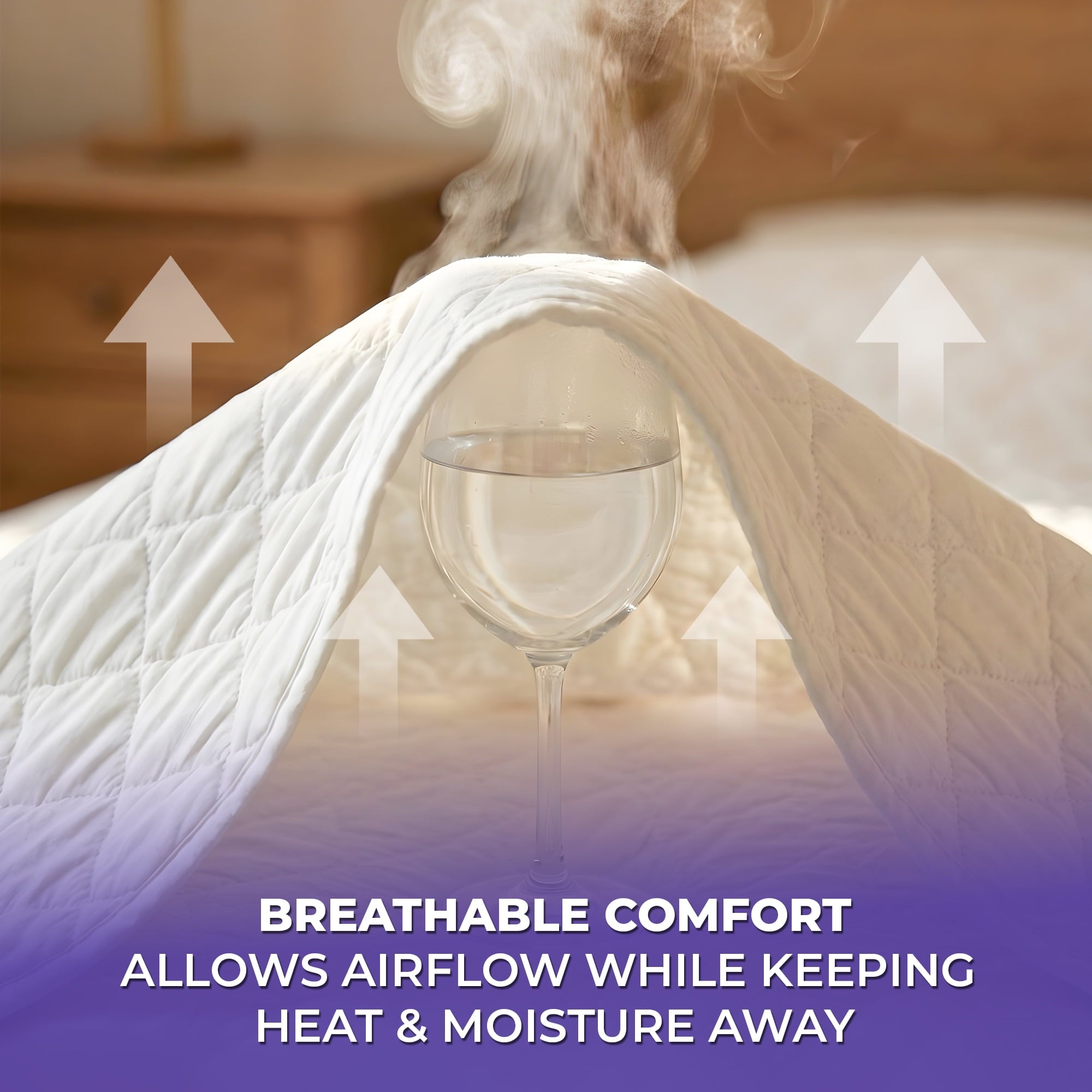 Tawfeeq Linens Waterproof Mattress Protector - Queen - Quilted, Breathable & Noiseless with Deep Pocket Elastic Skirt