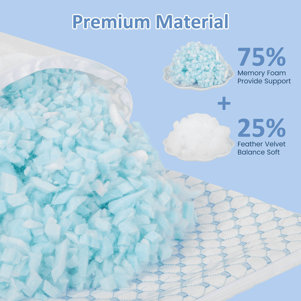 Cooling Bed Pillows Standard Size Set of 2, Shredded Memory Foam Pillows Adjustable Cool Pillow for Side Back Stomach Sleepers Luxury Gel Pillows with Washable Removable Cover