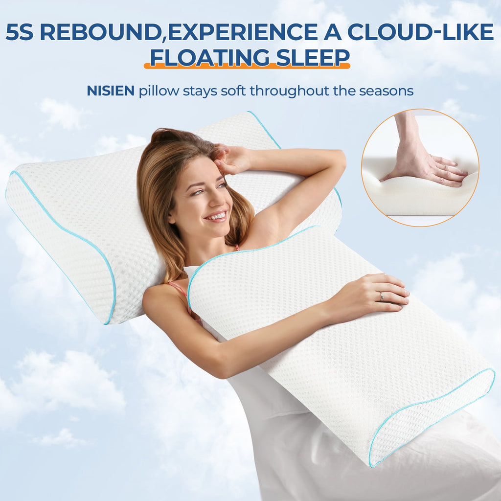 Nisien Sleep Comfort Memory Foam Contour Pillow - Neck Pain Relief