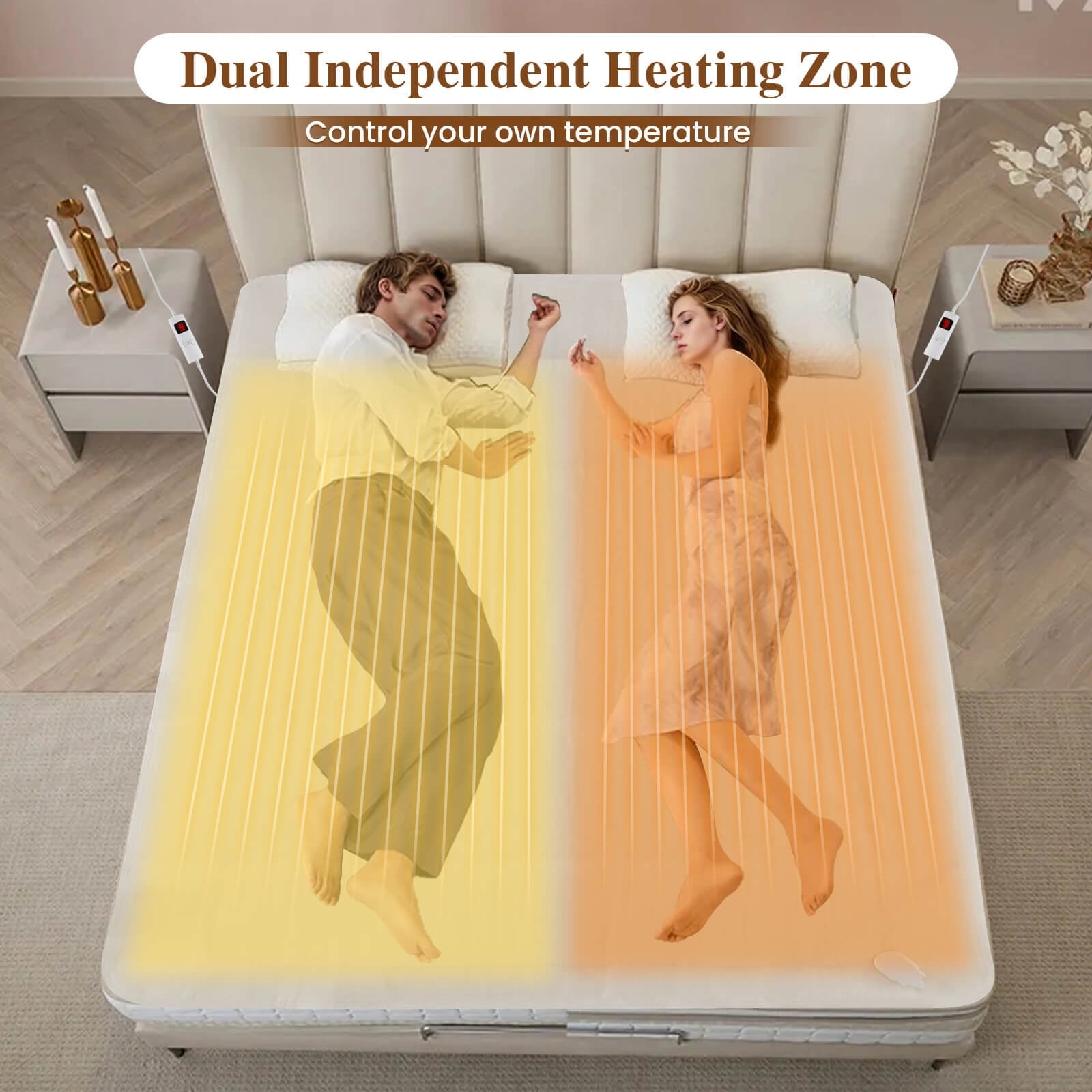 Electric Heated Mattress Pad Safe King 8 Temperature 10h Timer