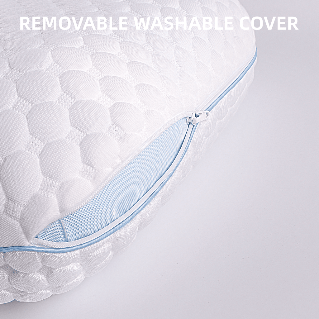 COOKEY Cooling Gel Memory Foam Pillow for Sleeping, Firm Bed Pillow with Washable Cover, for Side, Back and Stomach Sleepers,Standard Size 16" x 24"