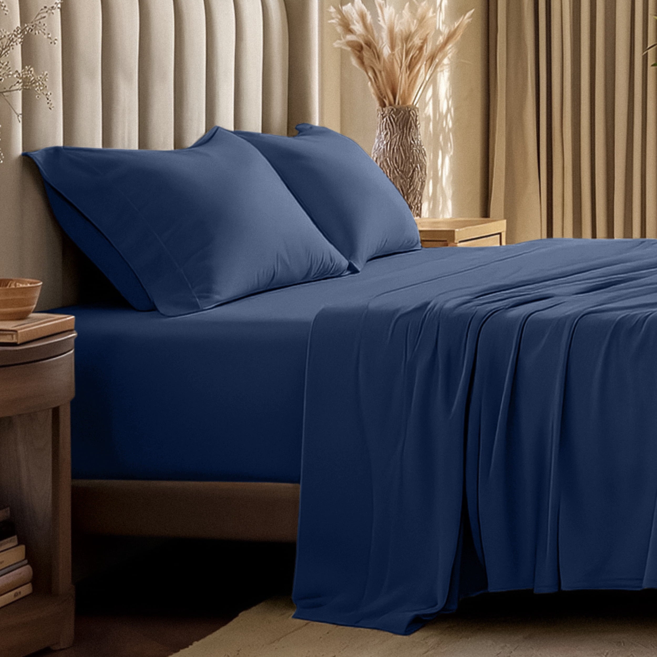 Bare Home Organic Jersey Sheet Set - 100% Organic Cotton - Deep Pocket - 4 Piece - Queen, White