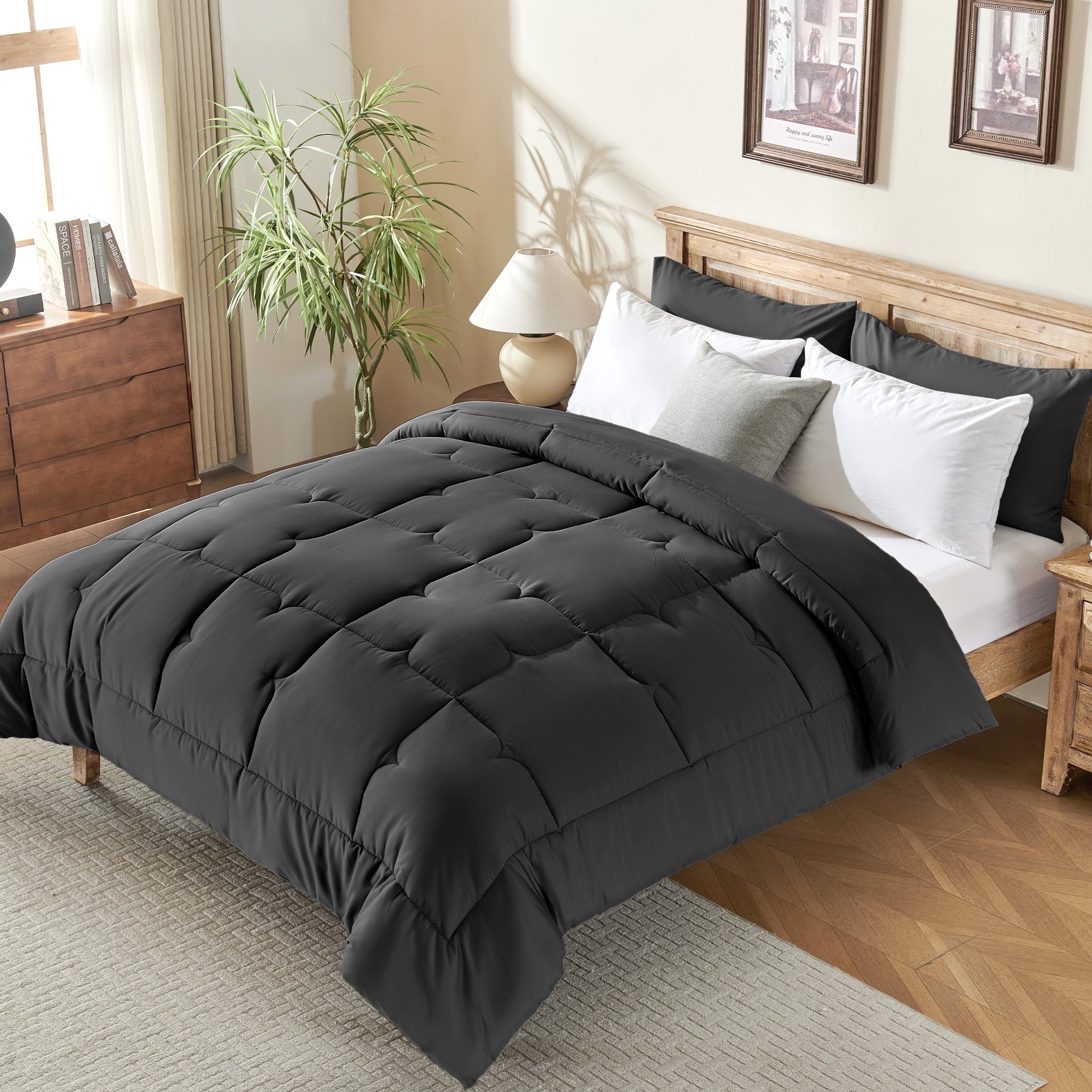 CIVETET 3-Piece Queen Comforter Set - All-Season Down Alternative Bedding Bundle with 2 Pillow Shams, Premium Soft Bedding Set Machine Washable