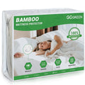 Gogreen Waterproof Mattress Protector Bed Bug Mattress Cover Queen Size Bed, Cooling Queen Bed Mattress Protector, Plastic Queen Size Mattress Covers with Deep Pocket Fitted 6"-16" (Bamboo,White)