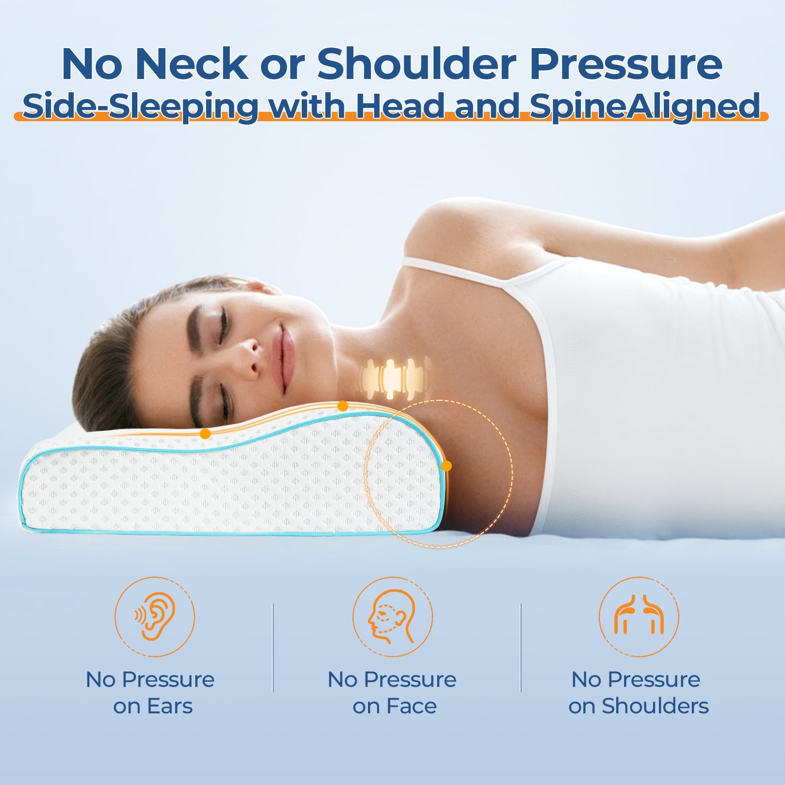 Nisien Sleep Comfort Memory Foam Contour Pillow - Neck Pain Relief