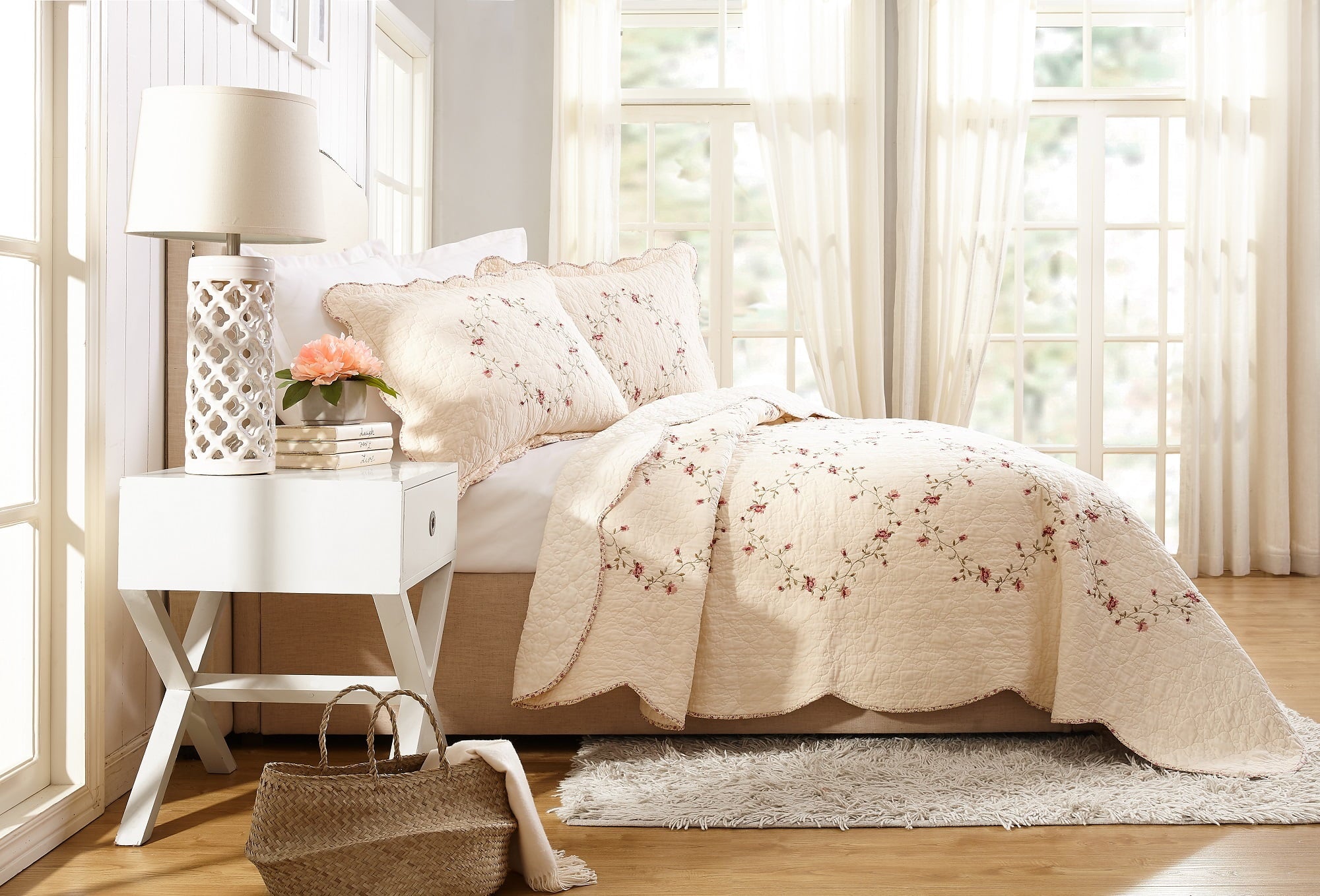 Better Homes & Gardens Hannalore Cotton Quilt, Burgundy, Full/Queen, All Ages