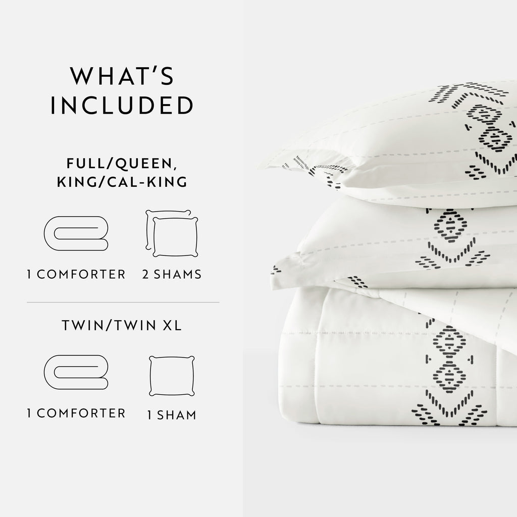 All Season Ultra Soft Comforter Set Down-Alternative Bedding in Southwestern Stitch for Twin/Twin XL Size by Comfort Canopy