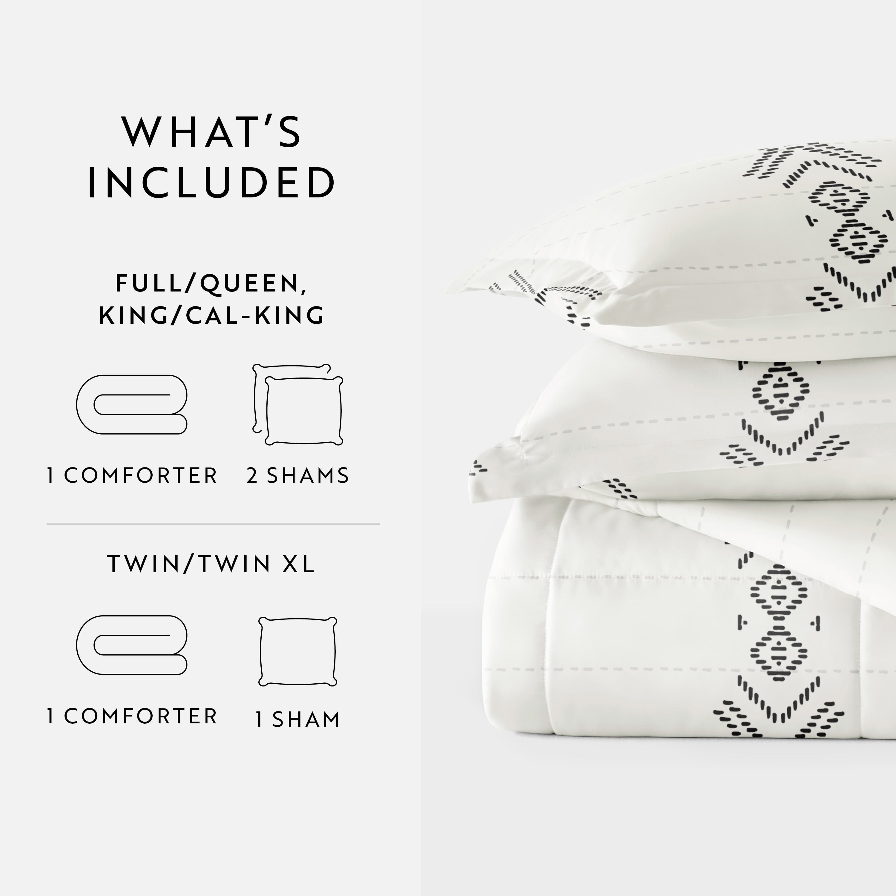 All Season Ultra Soft Comforter Set Down-Alternative Bedding in Southwestern Stitch for Twin/Twin XL Size by Comfort Canopy