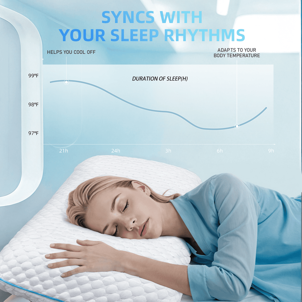 COOKEY Cooling Gel Memory Foam Pillow for Sleeping, Firm Bed Pillow with Washable Cover, for Side, Back and Stomach Sleepers,Standard Size 16" x 24"