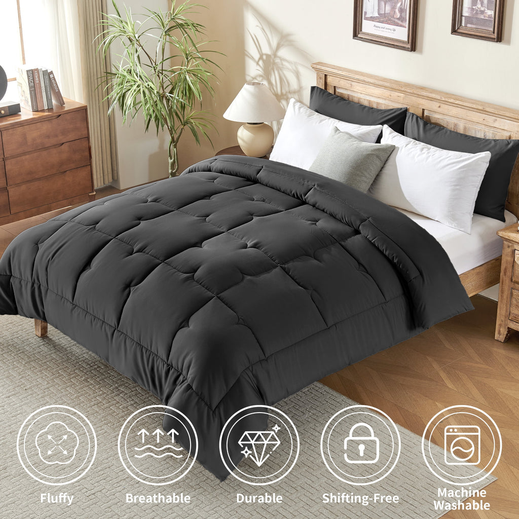 CIVETET 3-Piece Queen Comforter Set - All-Season Down Alternative Bedding Bundle with 2 Pillow Shams, Premium Soft Bedding Set Machine Washable