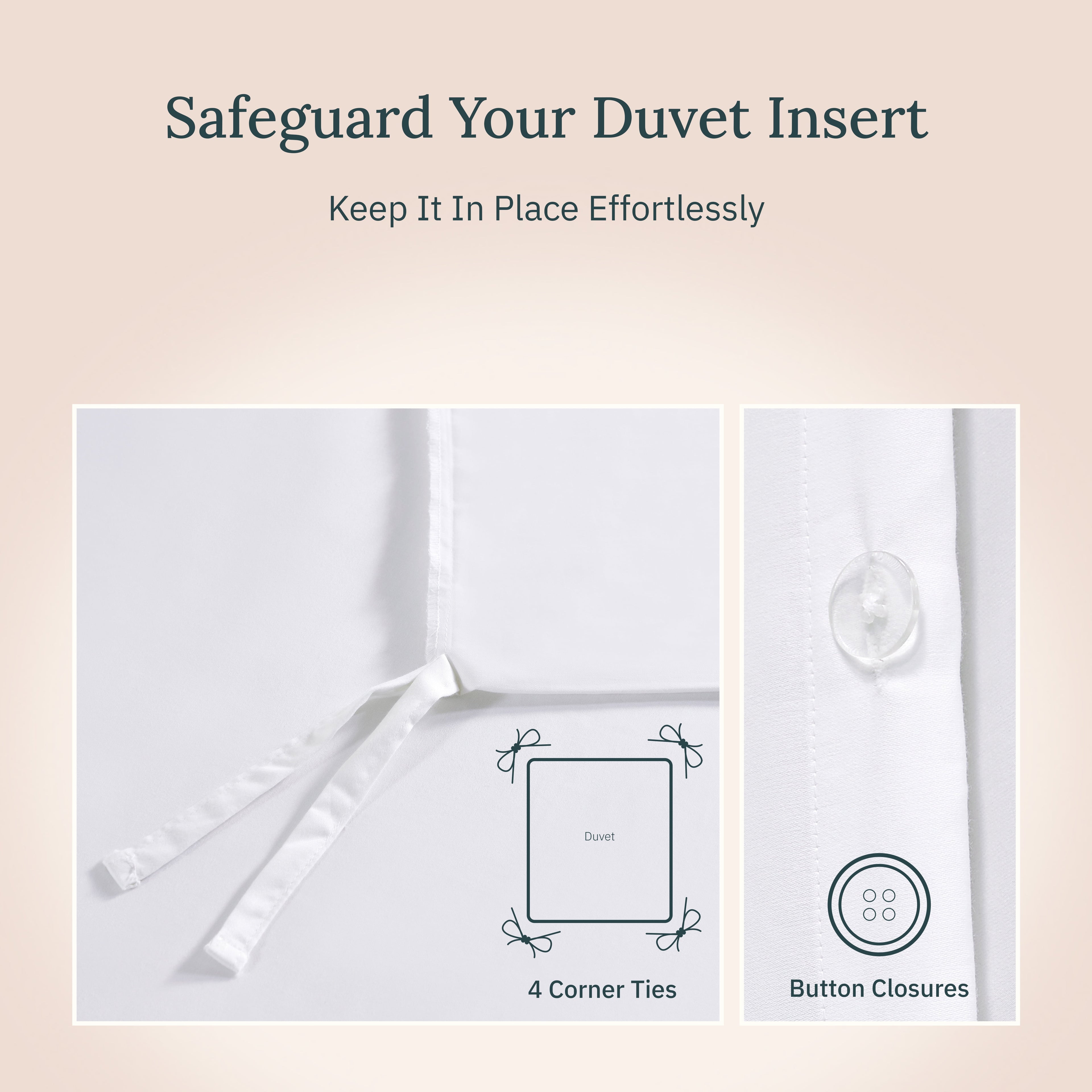 California Design Den White Duvet Cover Queen - 400 Thread Count 100% Cotton, Quality Comforter Cover, Soft Sateen, Bright White