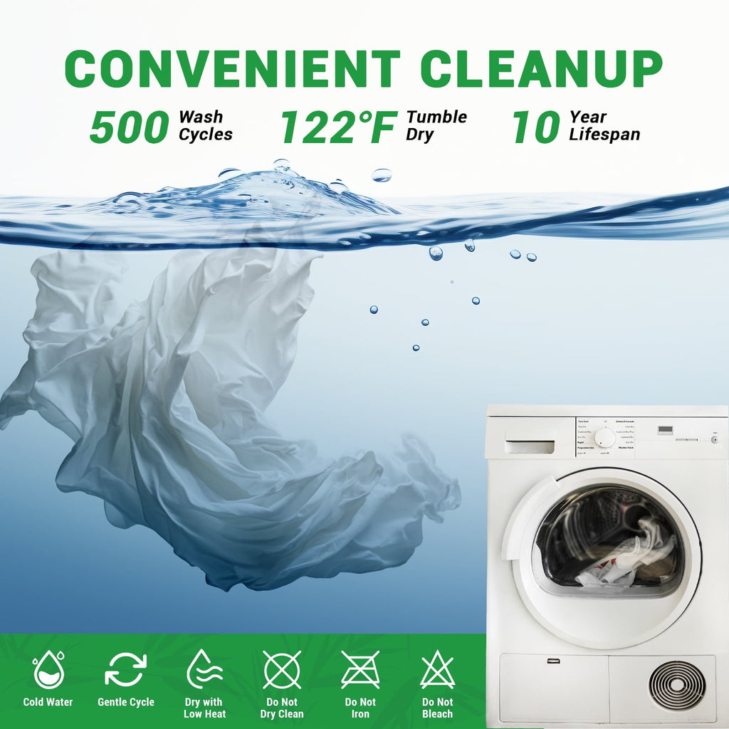 Gogreen Waterproof Mattress Protector Bed Bug Mattress Cover Queen Size Bed, Cooling Queen Bed Mattress Protector, Plastic Queen Size Mattress Covers with Deep Pocket Fitted 6"-16" (Bamboo,White)